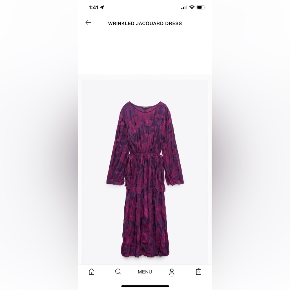 Zara wrinkled Jacquard Dress